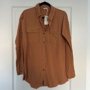 Hem & Thread Orange Studded Shirt